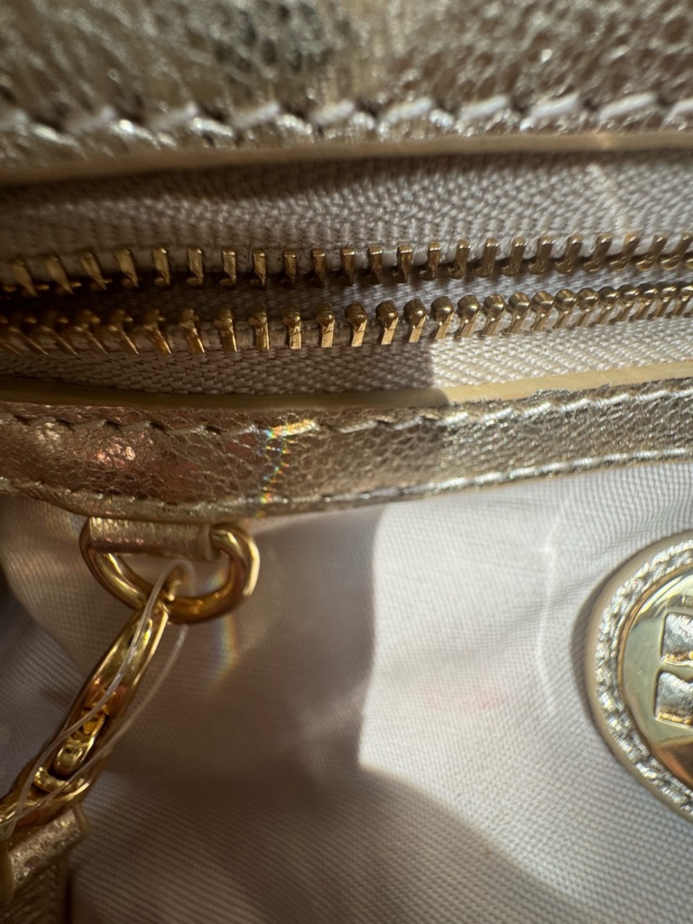 Tory Burch Metallic Gold Hobo Shoulder Bag - Picture 13 of 13